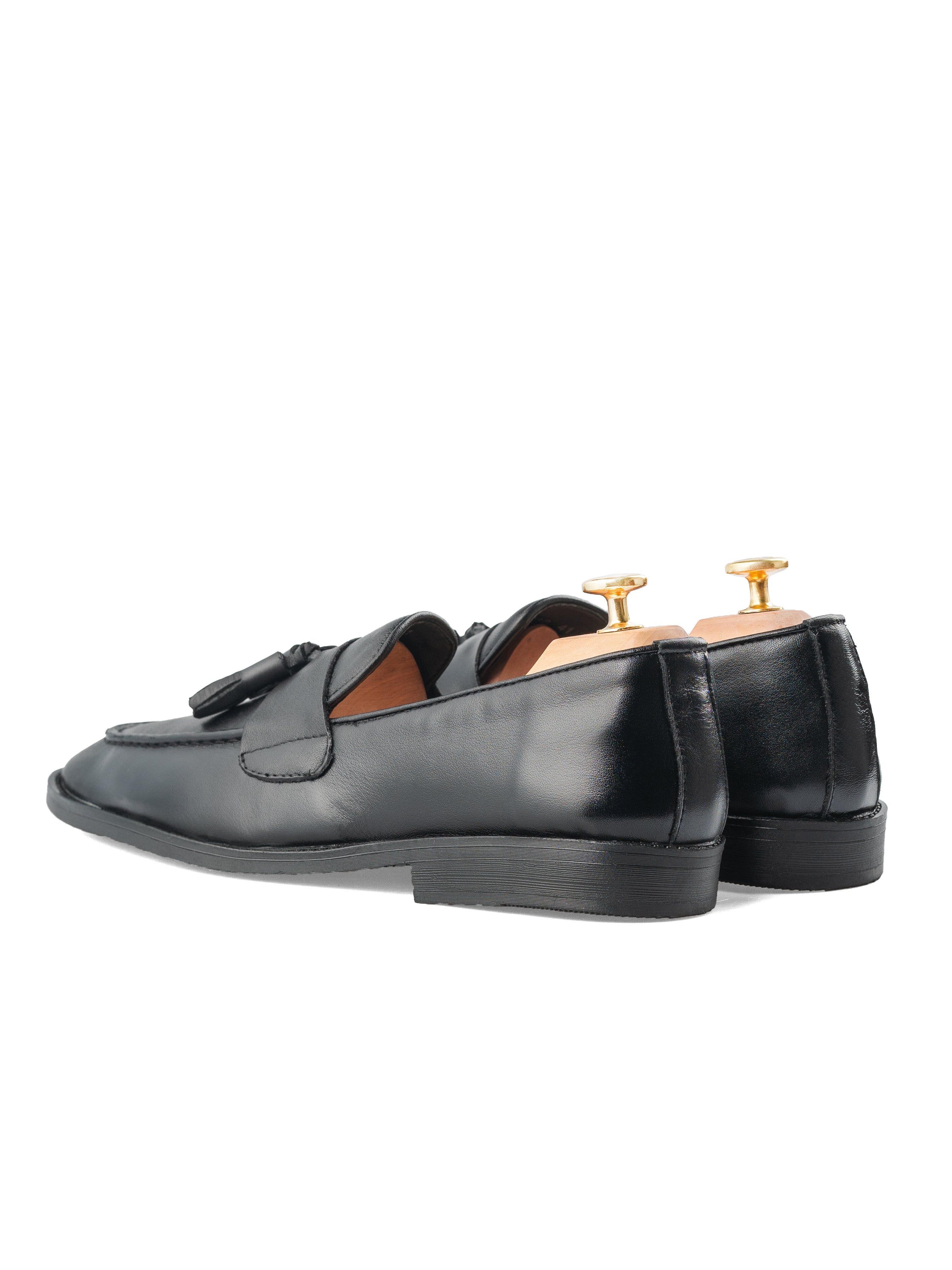 Rocky Tassel Loafer - Solid Black Leather (Flexi-Sole)