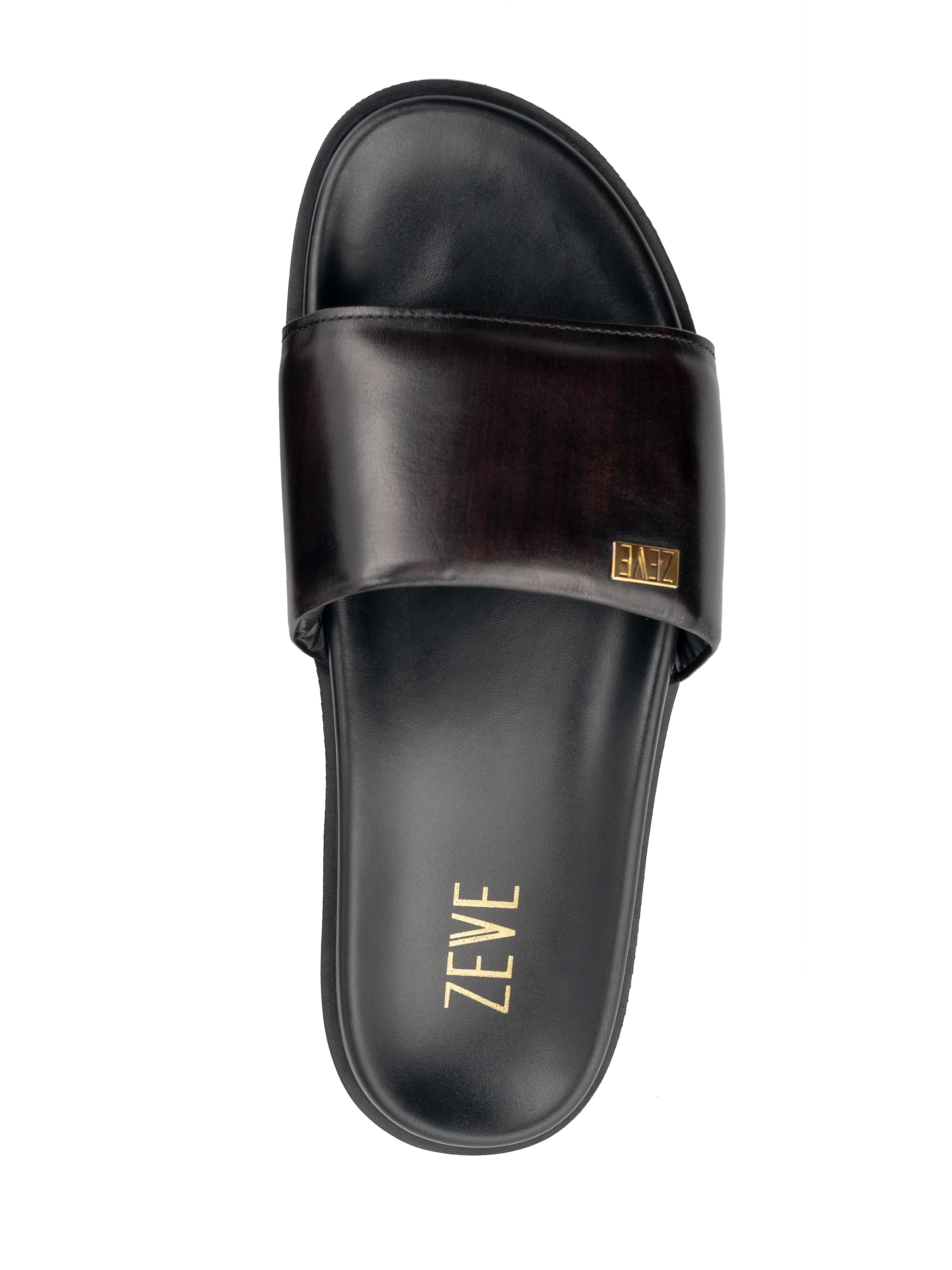Slide Sandal - Coffee Patina Leather