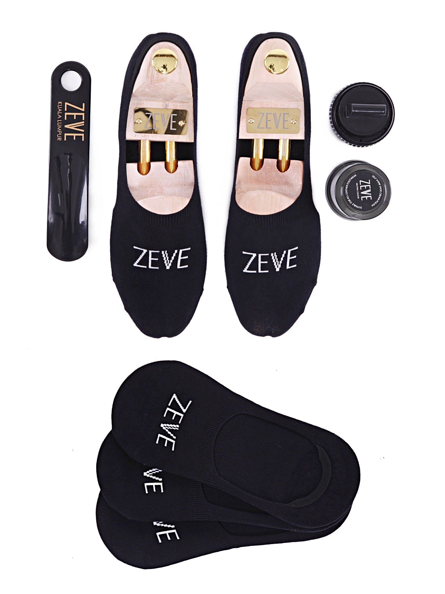 Combo Set (Socks 3 Pairs + Shoe Polish + Shoe Horn) FREE SHIPPING - Zeve Shoes