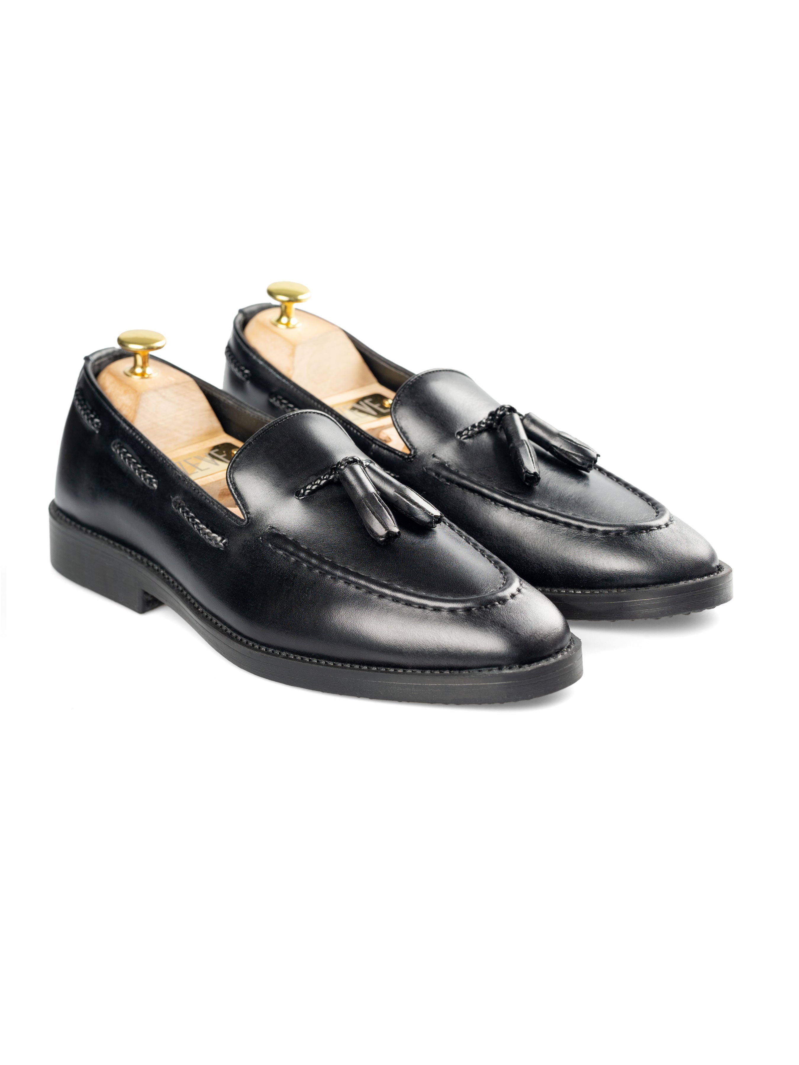 Tassel Loafer - Black Leather (Crepe Sole) - Zeve Shoes