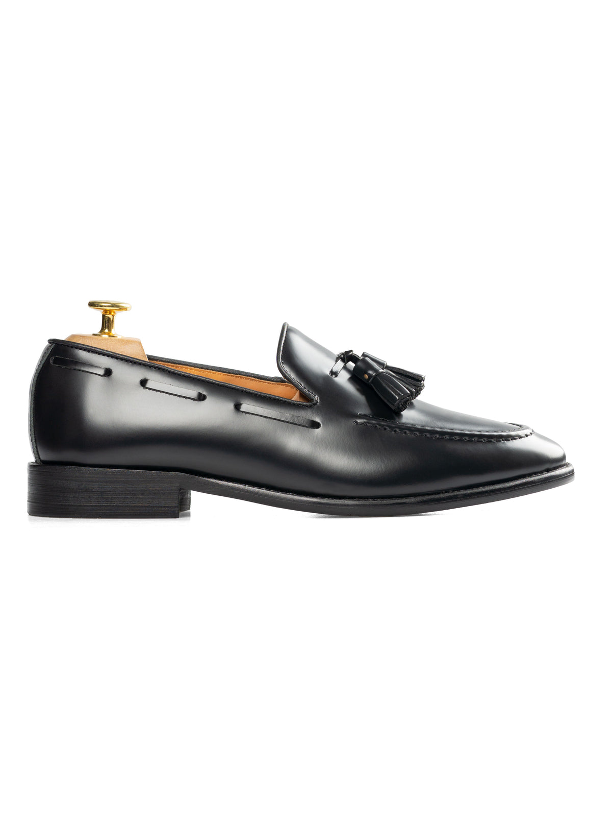 Tassel Loafer - Black Polished Leather | Zeve Shoes