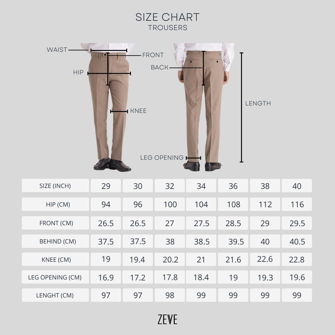 Trousers With Belt Loop -  Khakis Plain (Stretchable) - Zeve Shoes