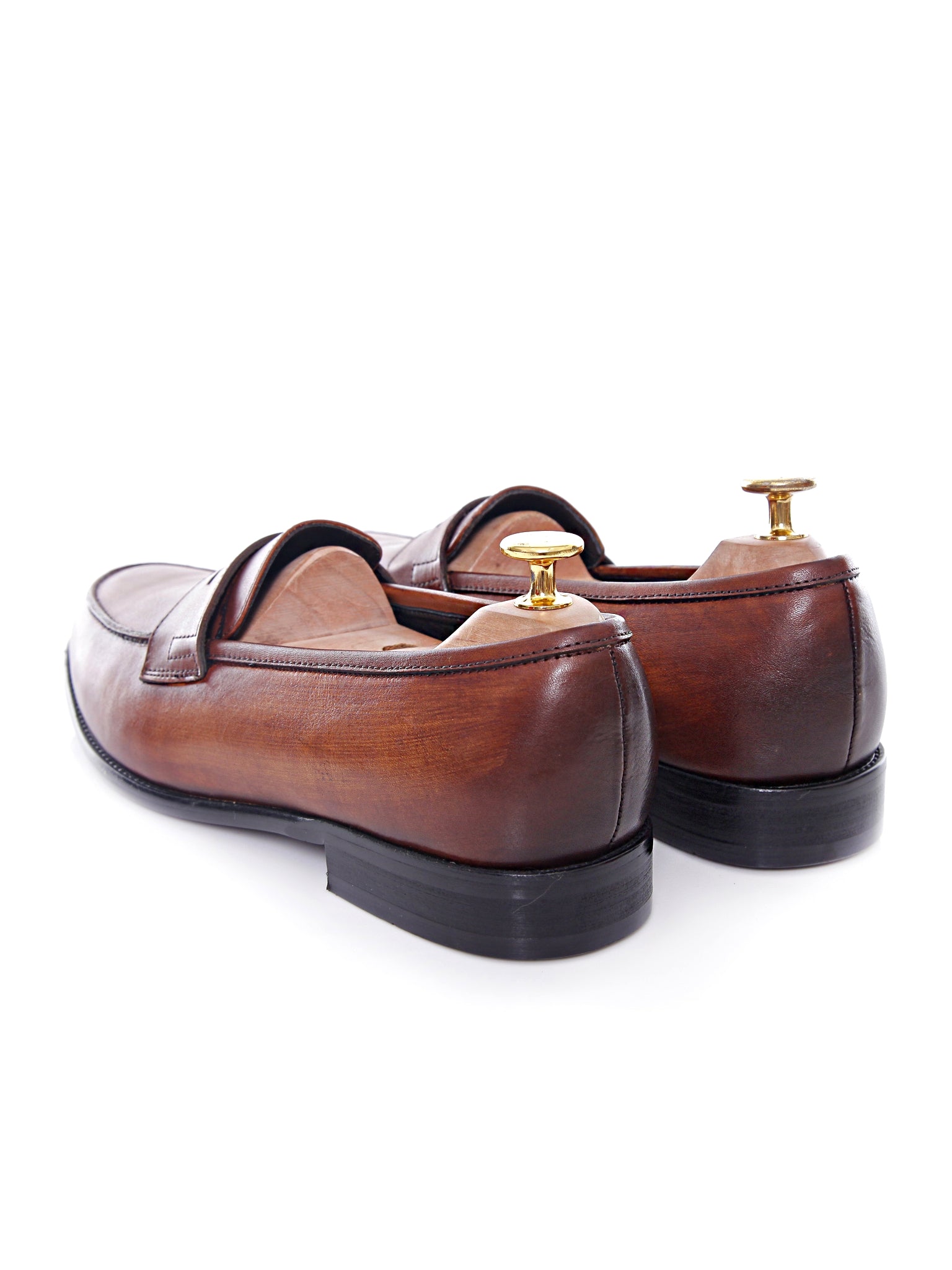 Penny Loafer - Cognac Tan (Hand Painted Patina) - Zeve Shoes