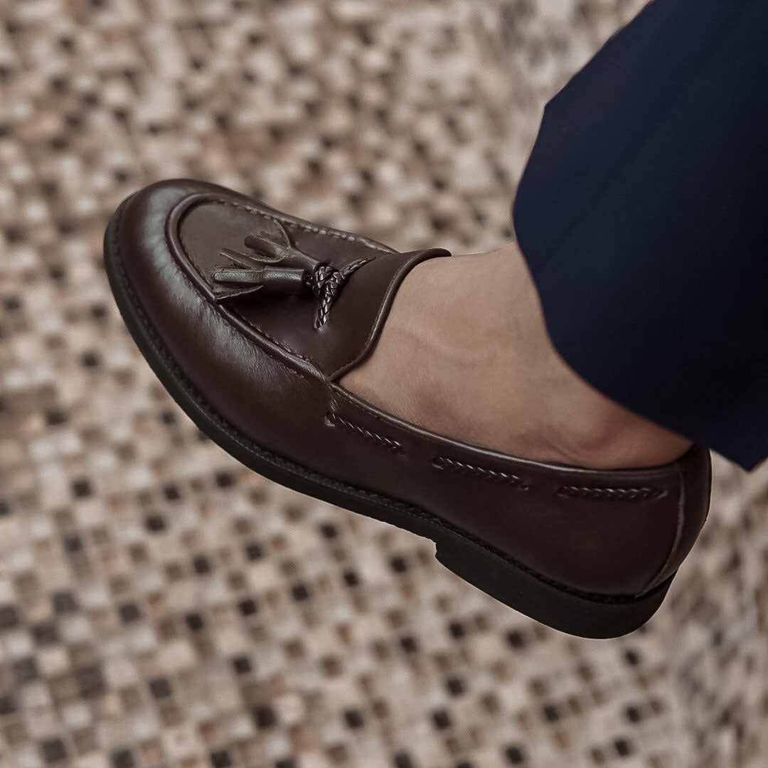 Tassel Loafer - Coffee Leather (Crepe Sole) - Zeve Shoes